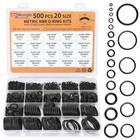500 Pcs 20 Sizes O Ring Kit rubber O-ring Assortment Kit  Rubber Washers Pres   