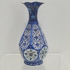 Vintage Handcrafted Persian Minakari Vase Enamel On Copper 6  Artist Signed
