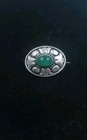 Antique 800 Silver Chryopase  Pin brooch Art Nouveau Jugendstil Style