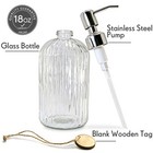 18 Oz Clear Glass Soap Dispenser With Rust Proof Stainless Steel Pump  Refill   
