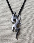 New Men s Silver Flame Pendant Necklace By Hot Topic  n2026