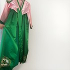 Korean Hanbok Style Dress Robe Pink   Green  Embroidered Cranes
