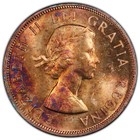 1958  1cad Silver Pcgs Unc Details Toned Canada Dollar British Columbia