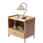 Bamboo Nightstand End Table With Storage Cabinet drawer For Indoor Bedroom Home