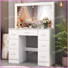 Vanity Set 11 Led Lights With 3 Colours Mirror Dresser Table Makeup Desk Drawers
