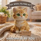 Diy Golden Gradient Cat Felting Material Set Handmade Animal Ornament Gift