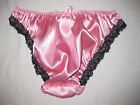 Shein Tween Girls Lace Trim Satin Bikini Panties W ribbon Bow Pink W black Nip