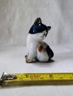 Miniature Cat Kitten Figurine Artist Acres 2 5  Blue White Porcelain Vintage