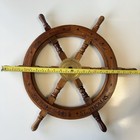 Nautical Wooden Ship Steering Wheel Pirate Decor Brass Fishing