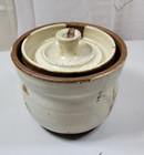 Vtg Mcm Style Signed Artisan Studio Stoneware Pottery Lidded Sugar Bowl jar 4 
