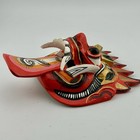 Balinese Barong Demon Mask Hand Carved Painted Wood Tongue Wall Art 6    Vtg