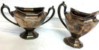 Vintage Deco Reed   Barton Quadruple Plate Creamer   Sugar Bowl Set 3690