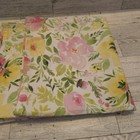 Cynthia Rowley Floral Cloth Napkins Set Of 4 Yellow Pink Green Flowers Spring