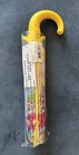 Marc Jacobs Daisy Floral Clear Dome Umbrella Yellow Hook Handle Logo Accent