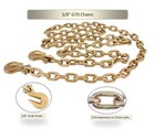  2 Pack  G70 Binder Chain Grade 70 Truck 3 8 x16  W grab Hooks