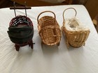 Lot Of 3 Antique Vintage Doll Carriages