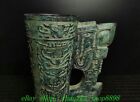 9 4   Ancient Old Bronze Ware Shang Zhou Dynasty Beast Face Pattern Bottle Vase