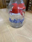 Mobilgas Pegasus Glass Oil Bottle With Metal Top And Cap
