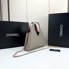 Taupe Lambskin Hobo Bag Quilted Turn   lock Ladies Hand   Crossbody Bag