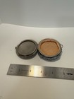 Vintage Art Deco  Silver Tone   Enamel Metal Mesh Compact - 308
