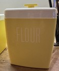 Vintage 1950s-60s Plastic Kitchen Canister Set  4  Retro Mcm Nesting Yellow