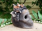Day Of The Dead Frida Kahlo Skull Handmade Atzompa Pottery Mexico Folk Art Large
