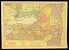 Vintage New York State Map Ny Wall Art Old Original 1920s Oswego Buffalo Albany