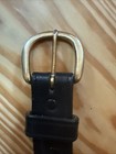Tory Leather Buckle English Bridle Belt Black Sz 30 Usa Made