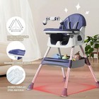 3-in-1 Baby High Chair Convertible Toddler Feeding Seat Foldable W  Wheels   Tra