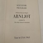 Arnljot Souvenir Program Wilhem Peterson Bergers Froso Festival Usa Tour 1963
