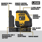 165 Ft  Red Self-leveling Cross-line Laser Level With Usb-c Charging Cable  Moun