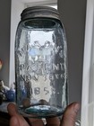    bold Embossing    Quart 1858 Rev hgw  hero Glassworks  Mason Patent Fruit Jar