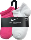 Nike Girls 6 Pk Multicolor No Show Polyester Cushion Metallic Logo Socks Sz Xs