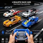 Electric Slot Car Race Track Sets With 4 High-speed Racing Slot Cars Dual Racing