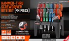 44-piece Magnetic Screwdriver Set Hex Key Bits Go-thru Steel Blades High Torque