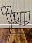 Vintage Metal Brass Decorative Cubed Sculpture Mid Century   