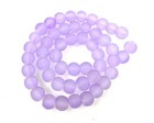 50 Czech Frosted Sea Glass Round Beads Matte - Lavender   Light Blue Violet 6mm