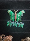 Lot Of Four Vintage Butterfly Brooch Pin  Copper Filigree Korea Enamel 