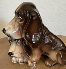 Vintage Nippon Yoko Boeki Basset Hound Figurine Mid Century Japan Clover Mark 5   