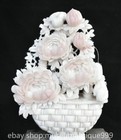 18 4  Chinese Natural Xiu Jade Carving Fengshui Flower Bird Wealth Statue