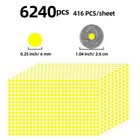 1 4  Small Colored Dot Stickers 6240 Pcs Round Circle Stickers Tiny Yellow Co   