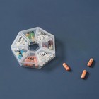 Round 7 Day Pill Box Organizer For Medicine Travel Case Holder Weekly White Usa
