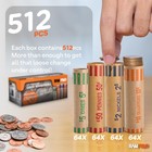 Coin Wrappers 512 Pcs Assorted Preformed Coin Rolls Wrappers For Quarters  Pe   
