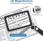 Moko Magnifying Glass For Reading  Rechargeable 4x Full Page Book Black 