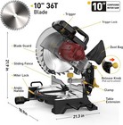 10  Compound Miter Saw 0-45 Single Bevel 15amp 5000rpm Corded Electric Saw Us