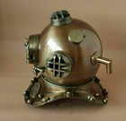 Antique Style Brass Scuba Us Navy Mark V Deep Sea Marine Divers Diving Helmet