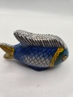 Vintage Cloisonne Fish Figurine Blue