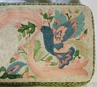 Wedding Kneeler Hand Hooked 32x12x3 Bluebird Of Happiness Gold Rings Vintage