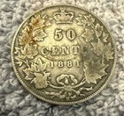 1881 H Canada Silver 50 Cents  925 Sterling Silver Canadian