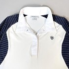 Ariat Pro Series Marquis Cooling Show Shirt Womens L White Navy Stripe Mesh L s